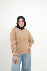 Zig Zag Pullover — Dark Beige