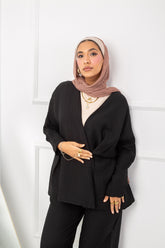 Cross Blouse_ Black