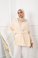 Cross Blouse_Light Beige