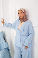 Cross Blouse_ Baby Blue