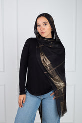 Elegant Glittery Gold Scarf with soft golden sparkle from Velda Store
