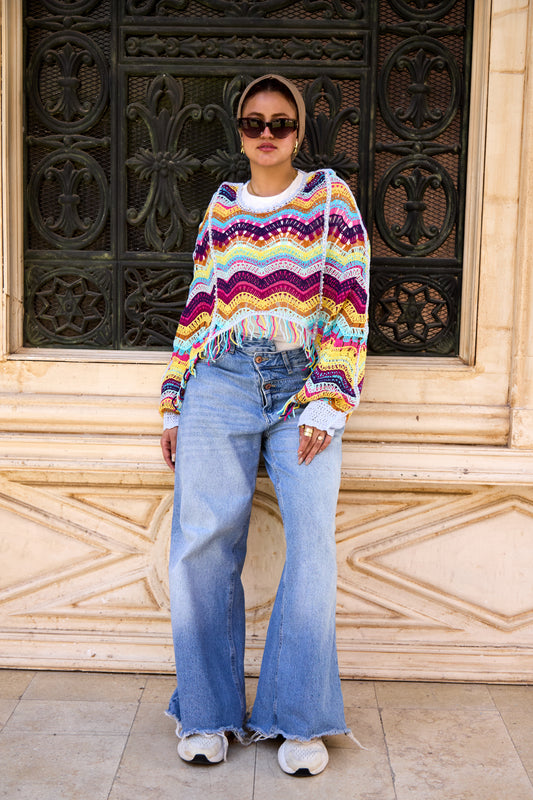 Colorwave Crochet Top