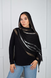 Silver-gold blend scarf - shimmering dual-tone elegant accessory | Velda Store