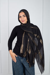 Sparky gold scarf - luxurious shimmering accessory for elegant outfits