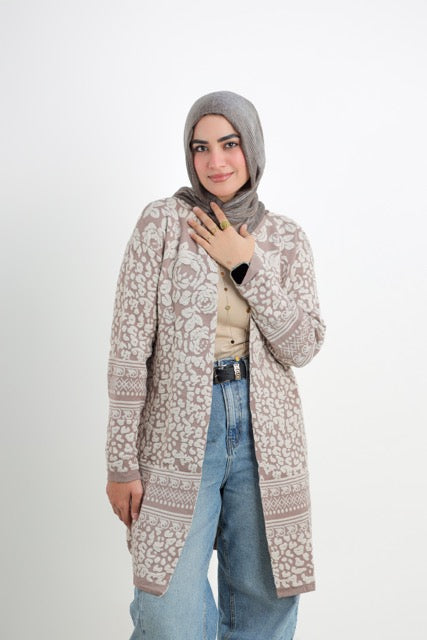 Open-Front Cardigan — Coffee