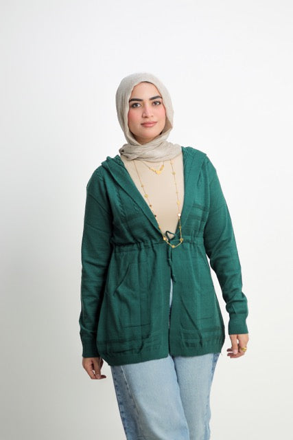 Casual Cardigan — Dark Green