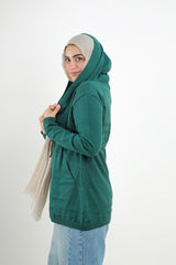 Casual Cardigan — Dark Green