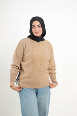 Zig Zag Pullover — Dark Beige