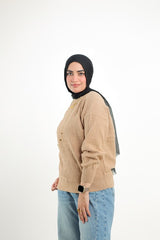 Zig Zag Pullover — Dark Beige