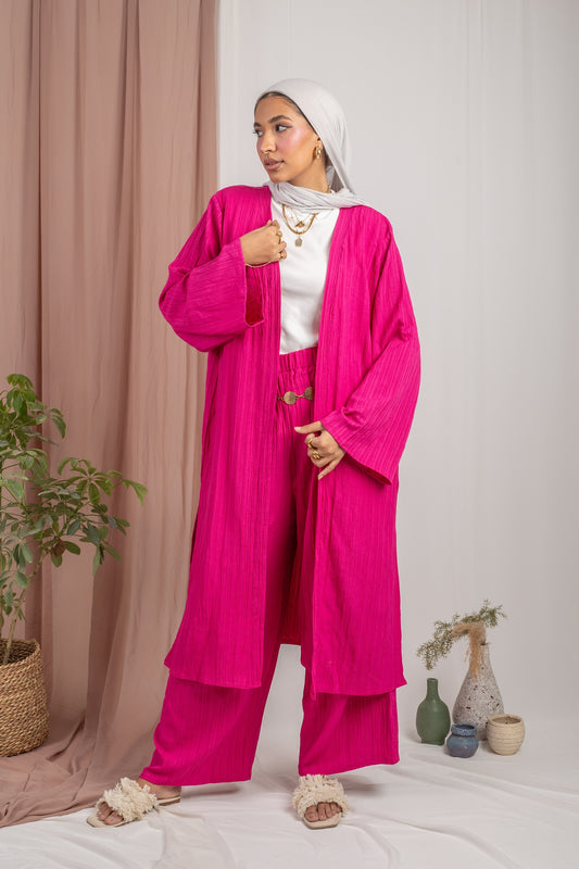 Cardigan Set _Hot Pink