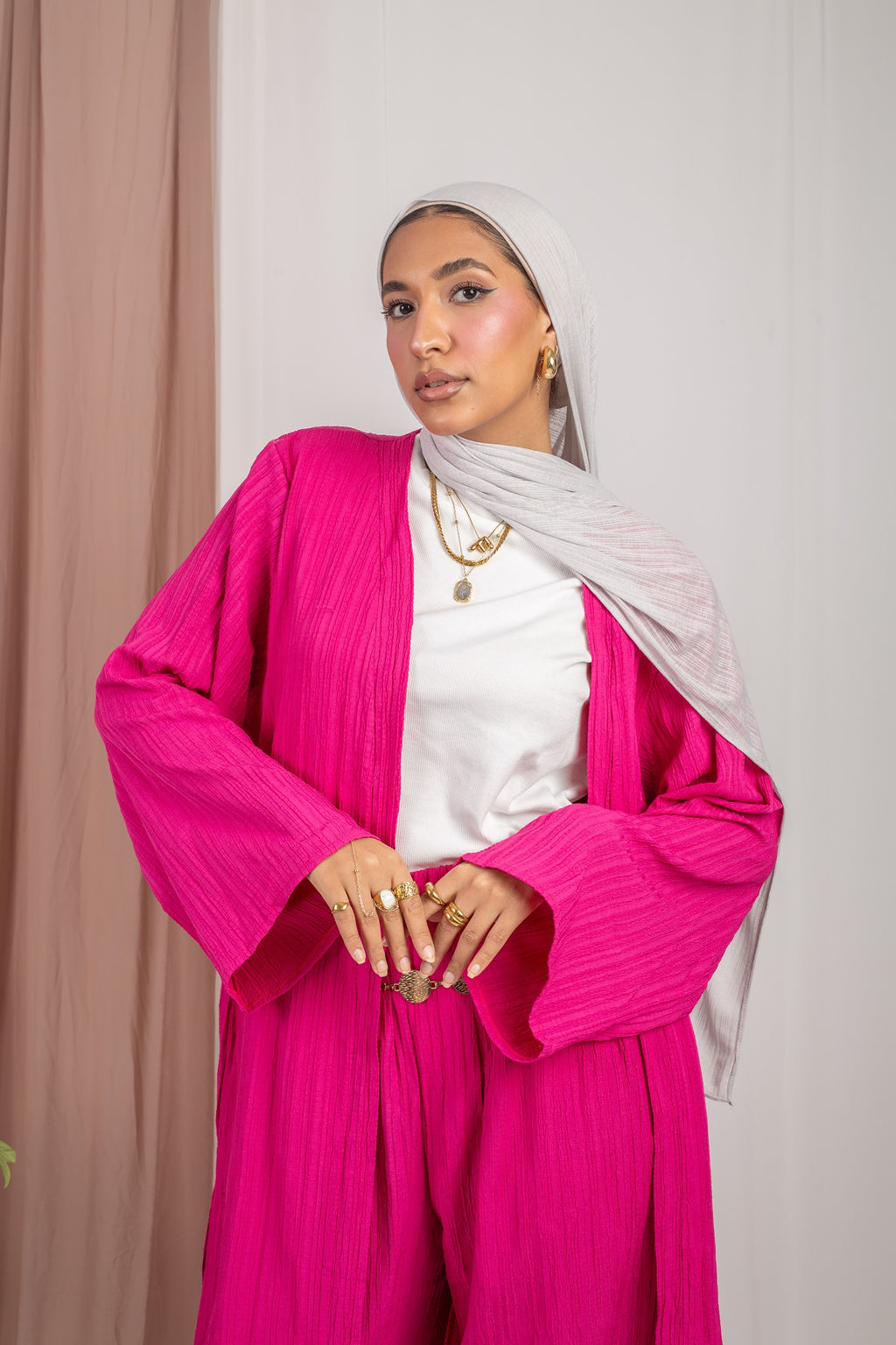 Cardigan Set (Cardigan Only) - Hot Pink