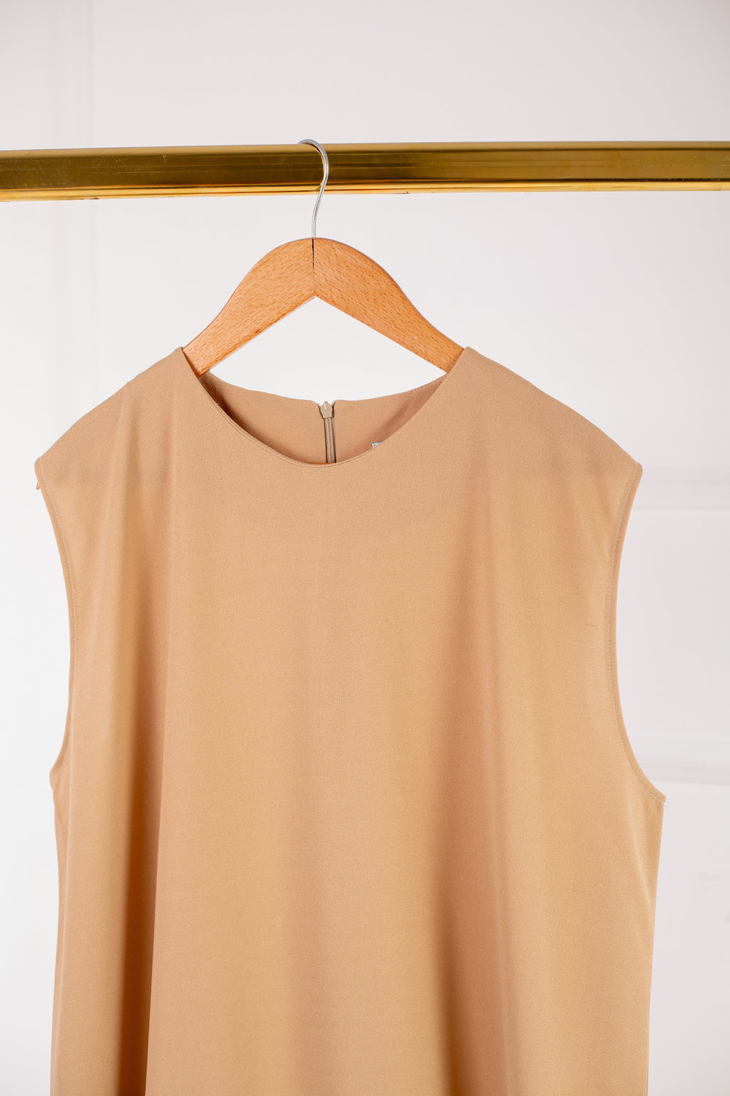  Basic Dress beige  perfect for wearing under your favorite pieces.