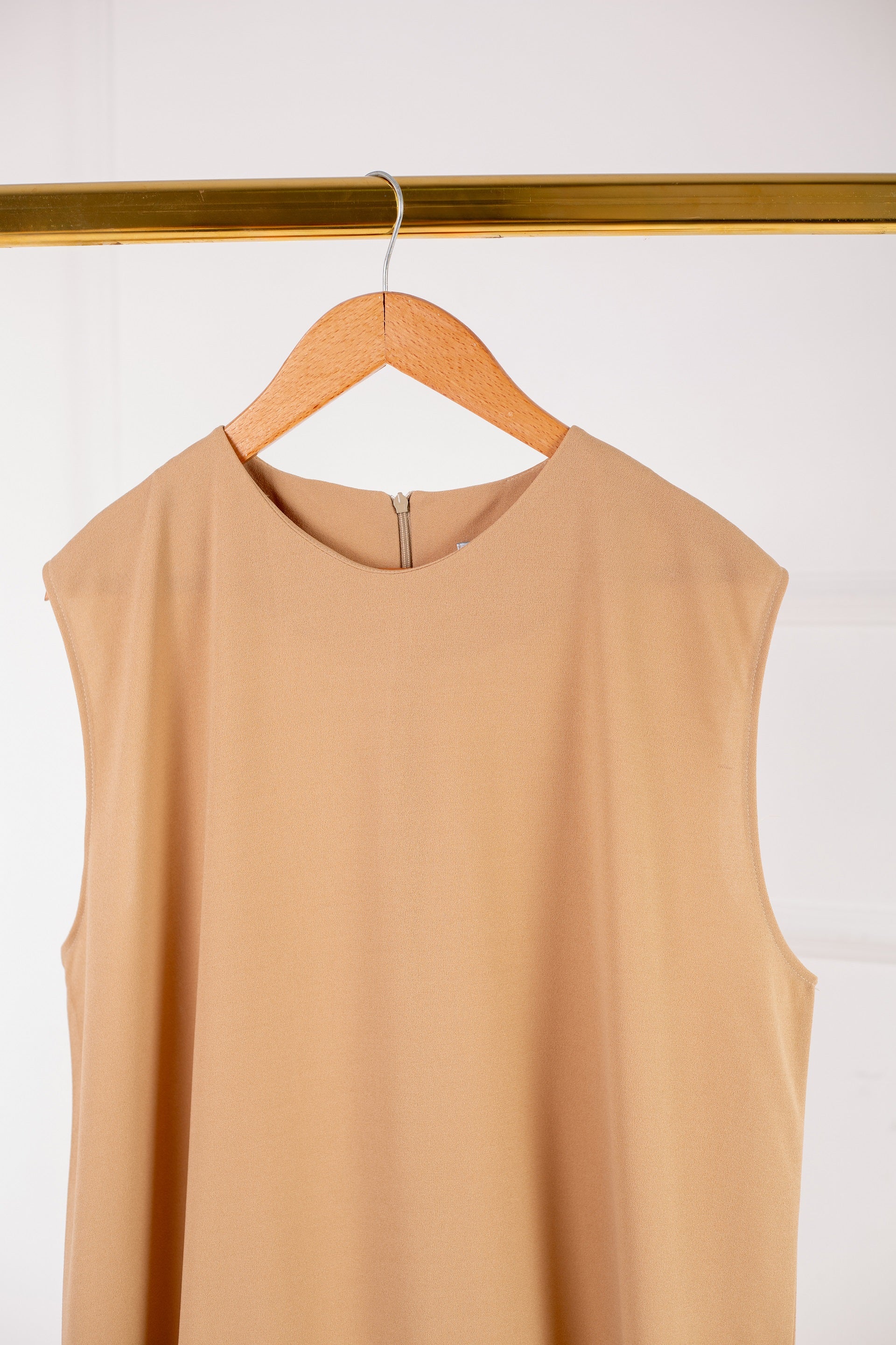  Basic Dress beige  perfect for wearing under your favorite pieces.