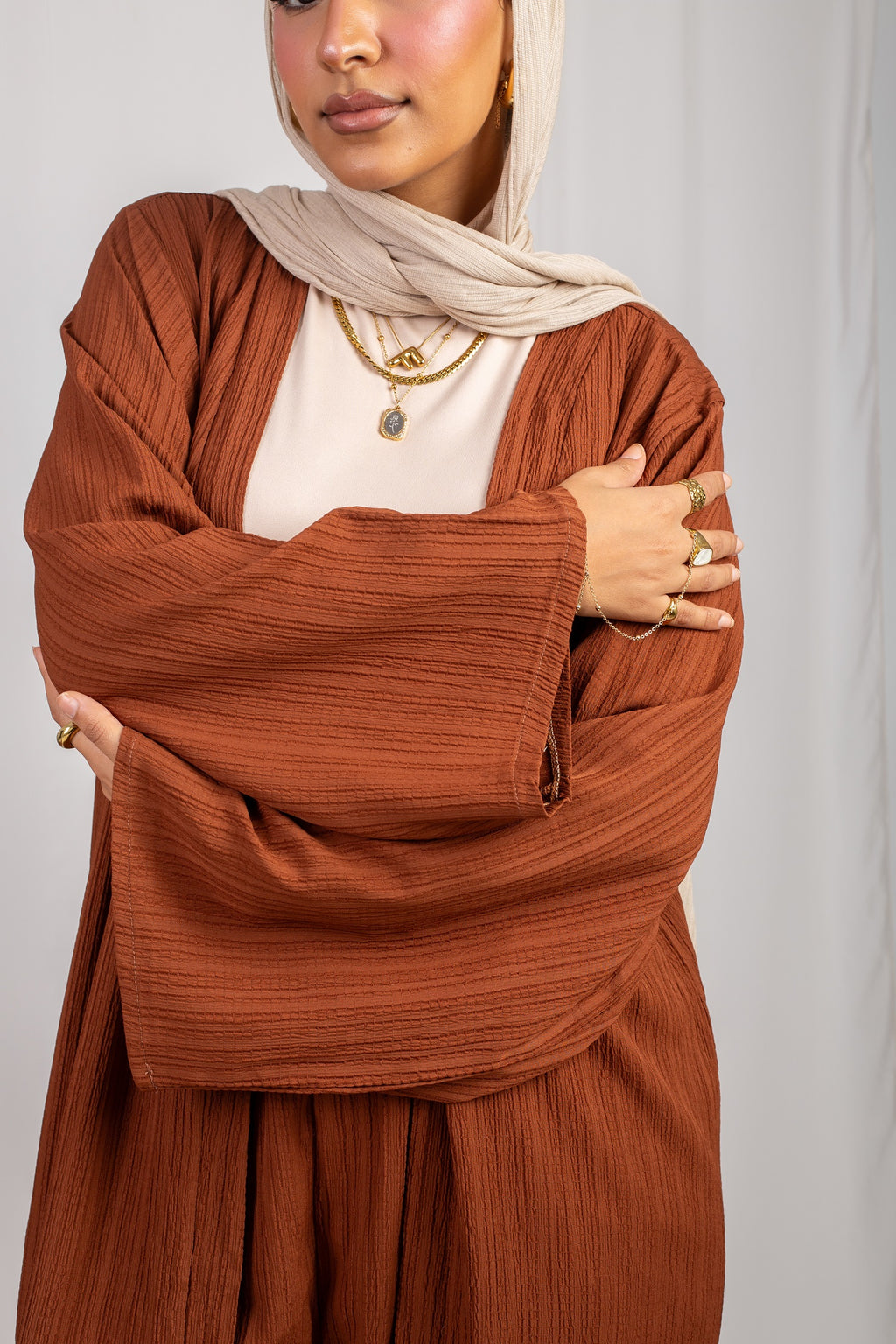 Cardigan Set (Cardigan Only) - Brown