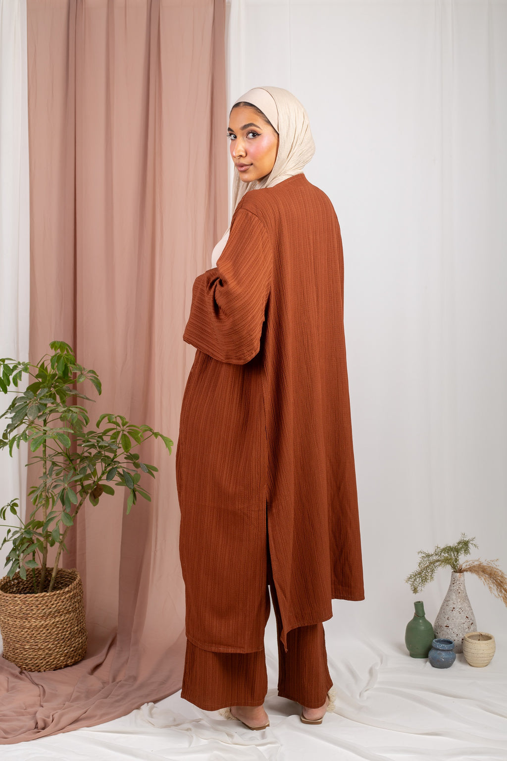 Cardigan Set (Cardigan Only) - Brown