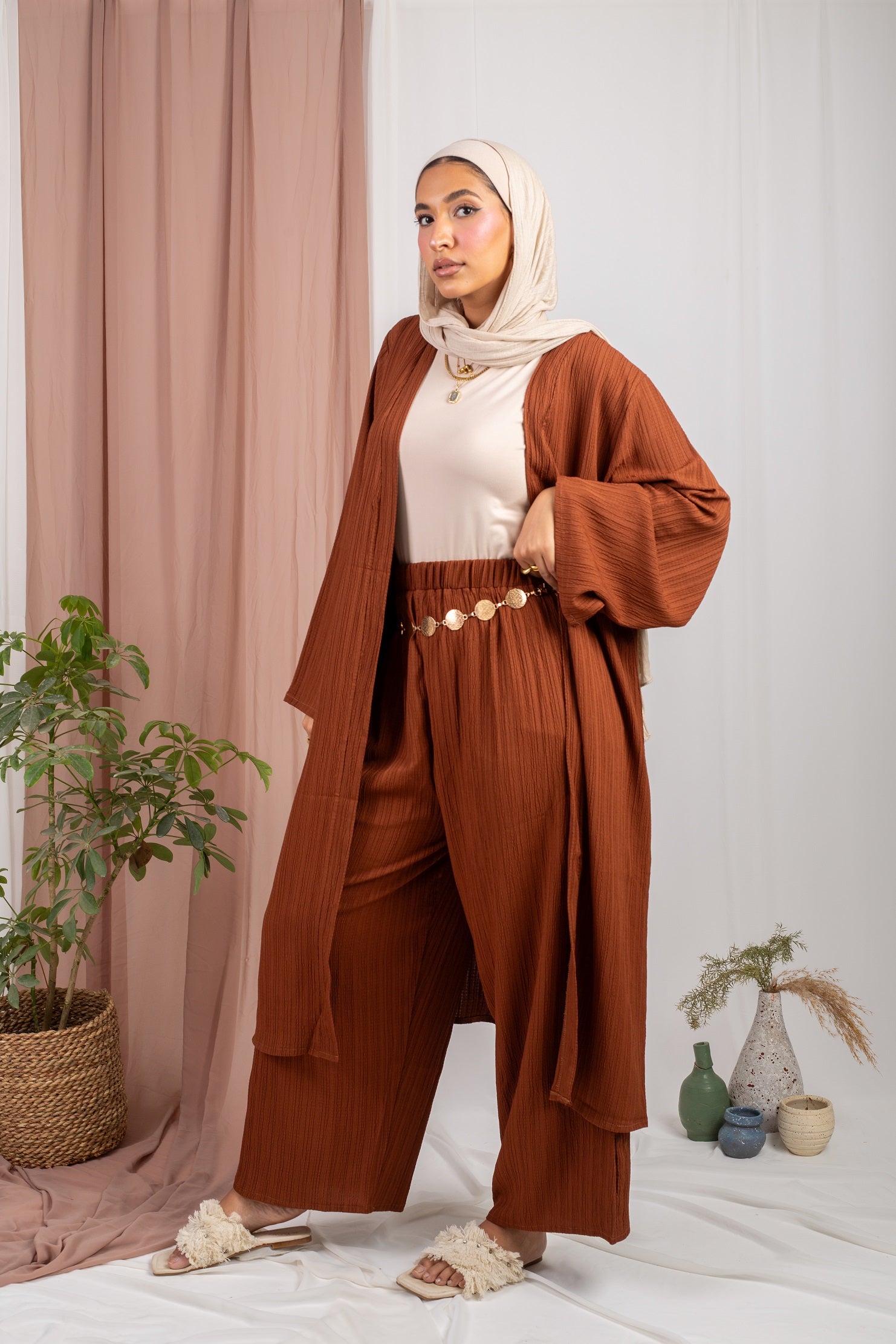 Cardigan Set _ Brown