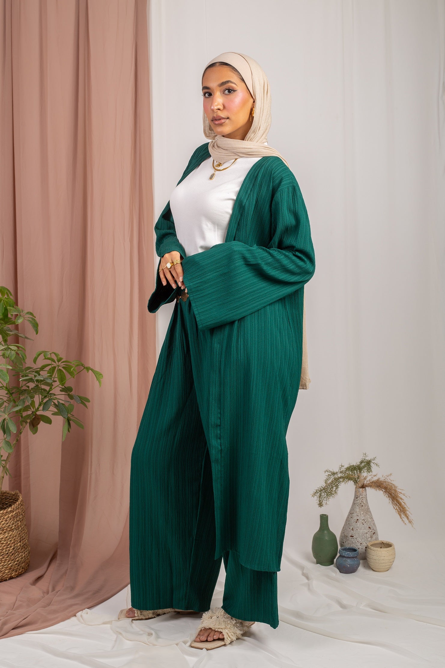 Cardigan Set _ Dark Green
