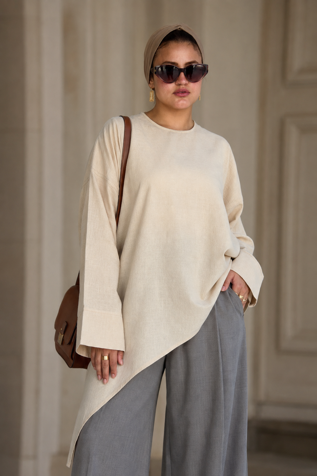 Slant blouse