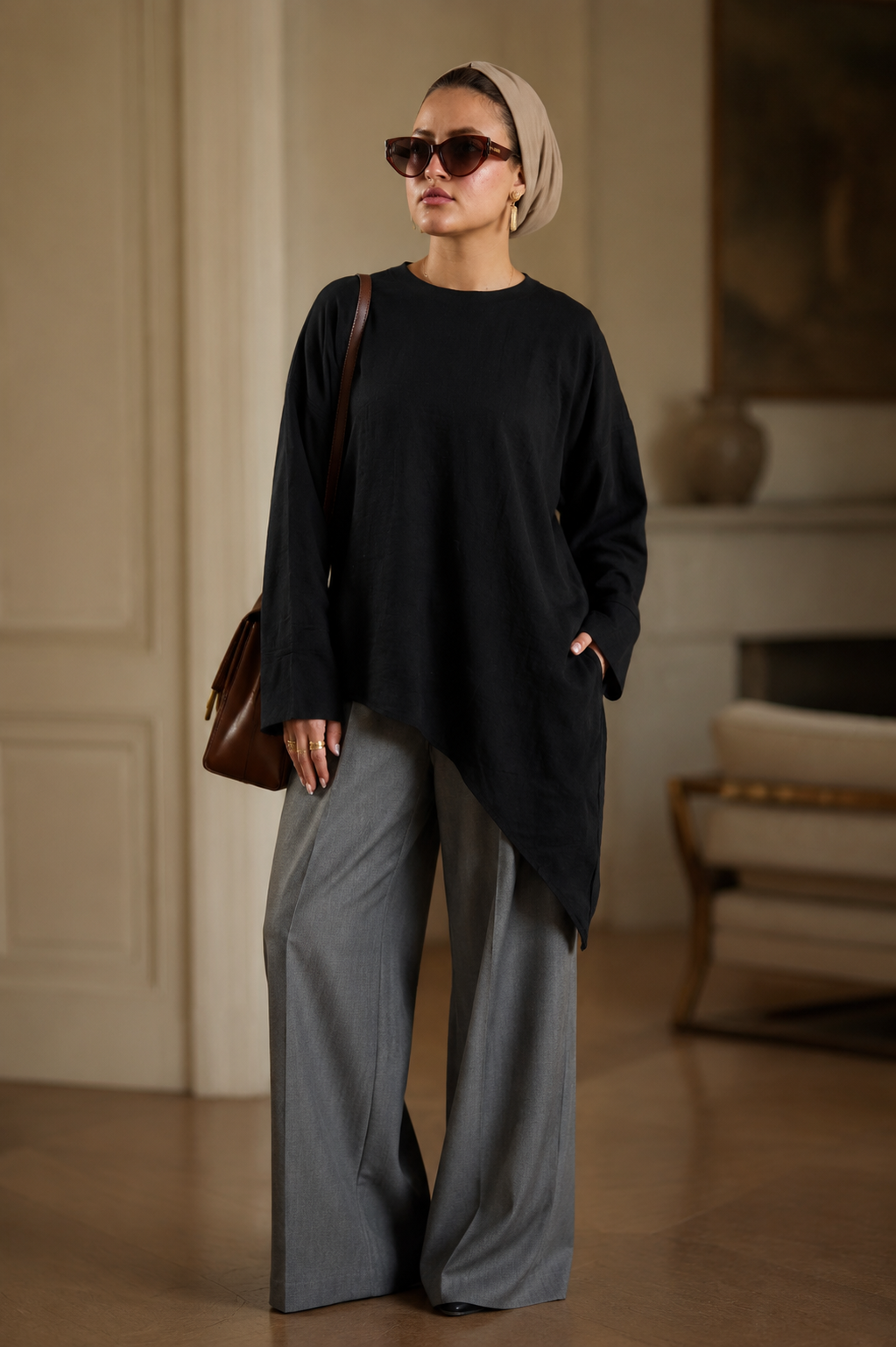 Slant blouse