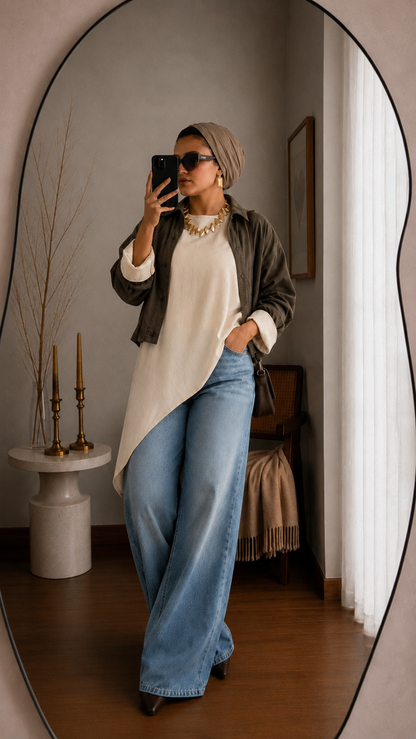 Slant blouse