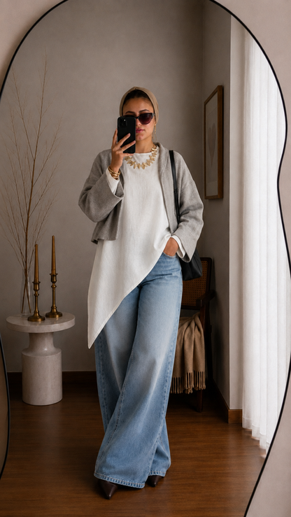 Slant blouse