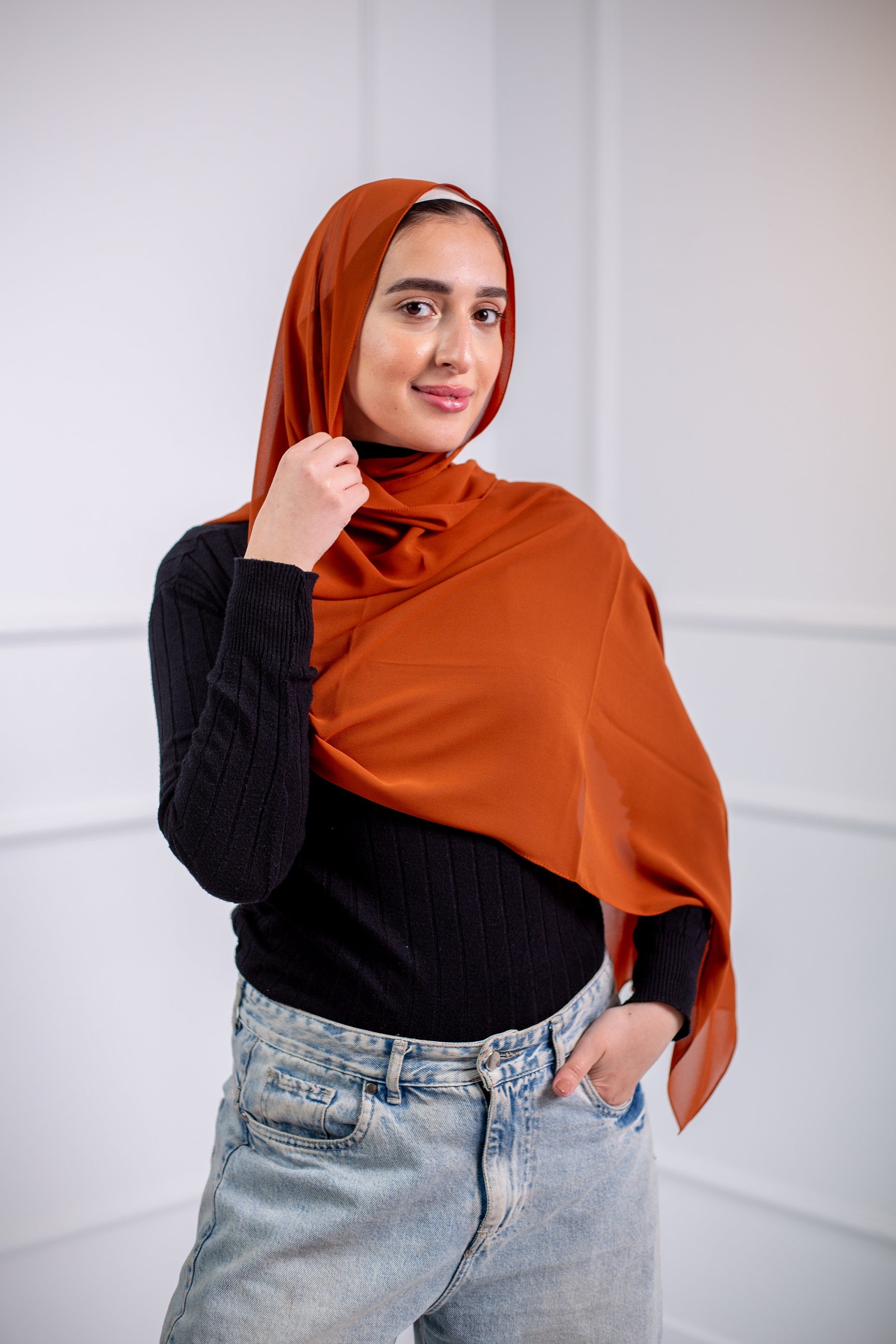 The chiffon scarf is a wardrobe essential, available in a variety of colors to suit your needs 13