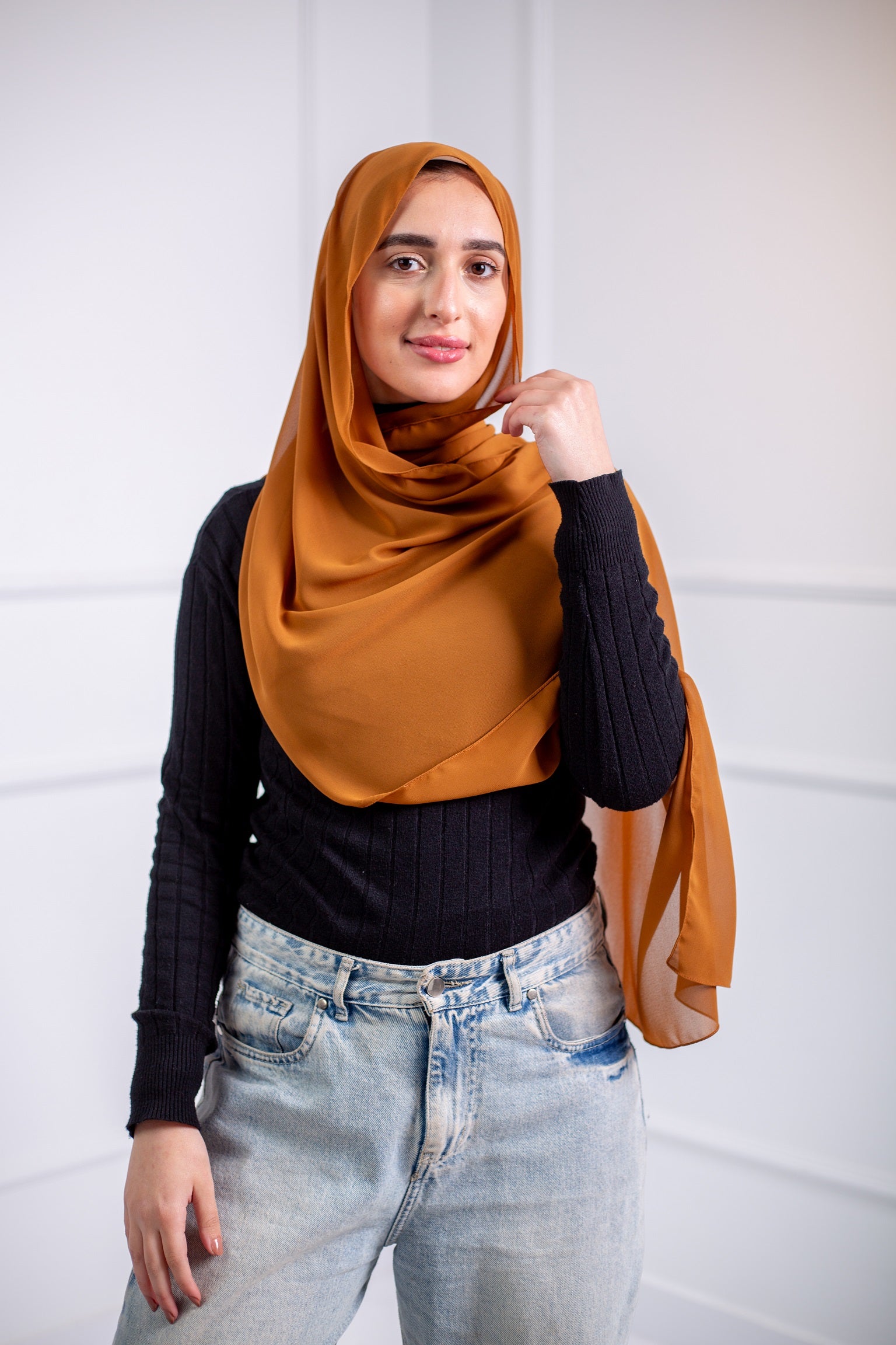 The chiffon scarf is a wardrobe essential, available in a variety of colors to suit your needs