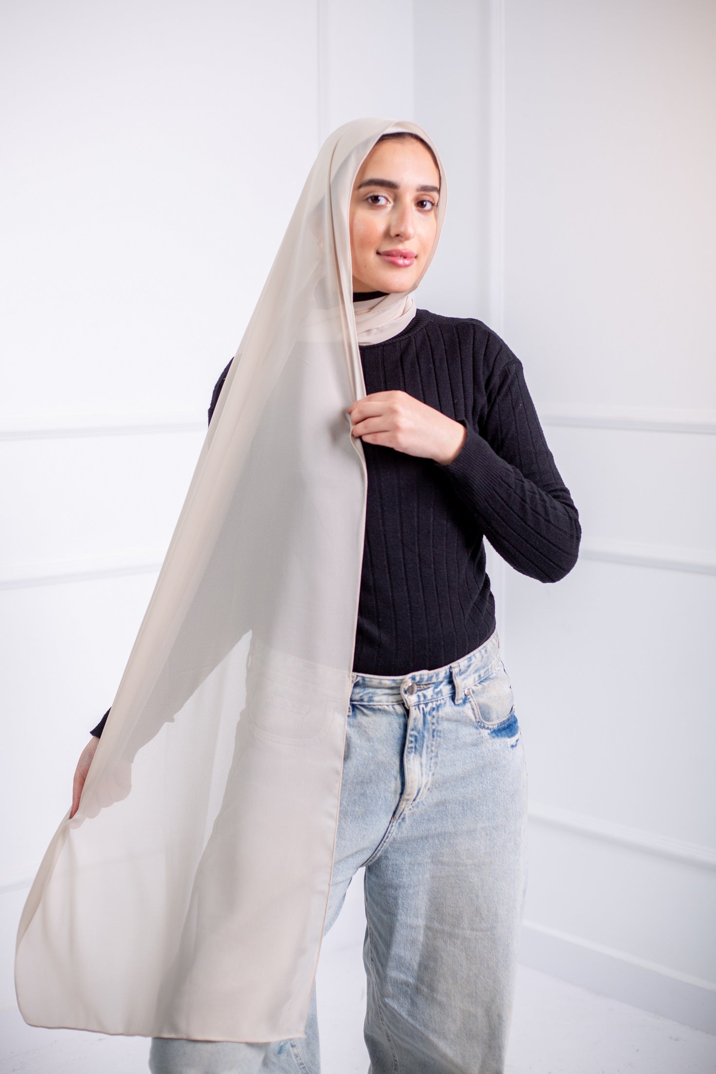 The chiffon scarf is a wardrobe essential, available in a variety of colors to suit your needs 12