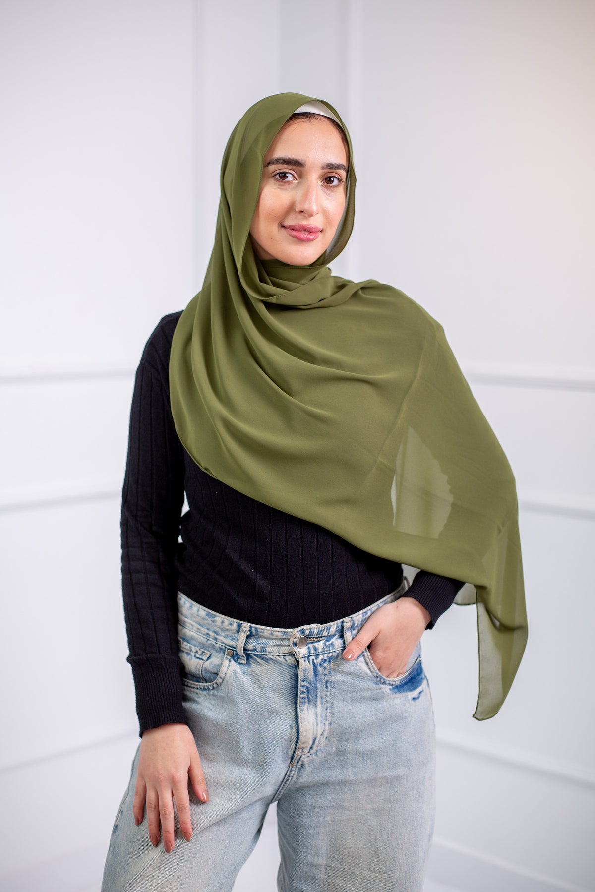 The chiffon scarf is a wardrobe essential, available in a variety of colors to suit your needs24