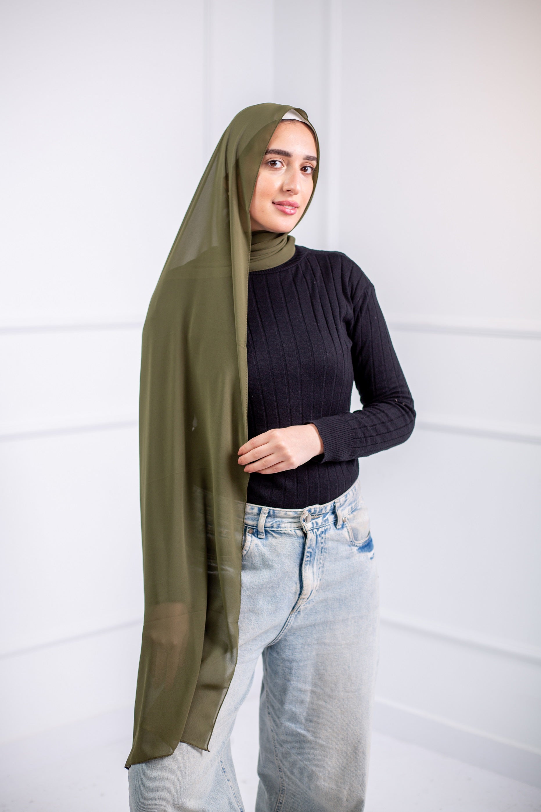 The chiffon scarf is a wardrobe essential, available in a variety of colors to suit your needs