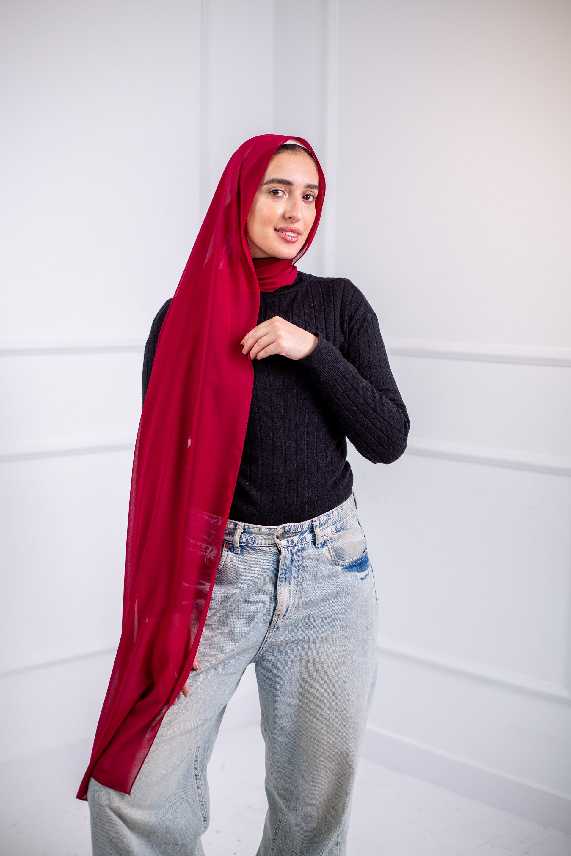 The chiffon scarf is a wardrobe essential, available in a variety of colors to suit your needs 32