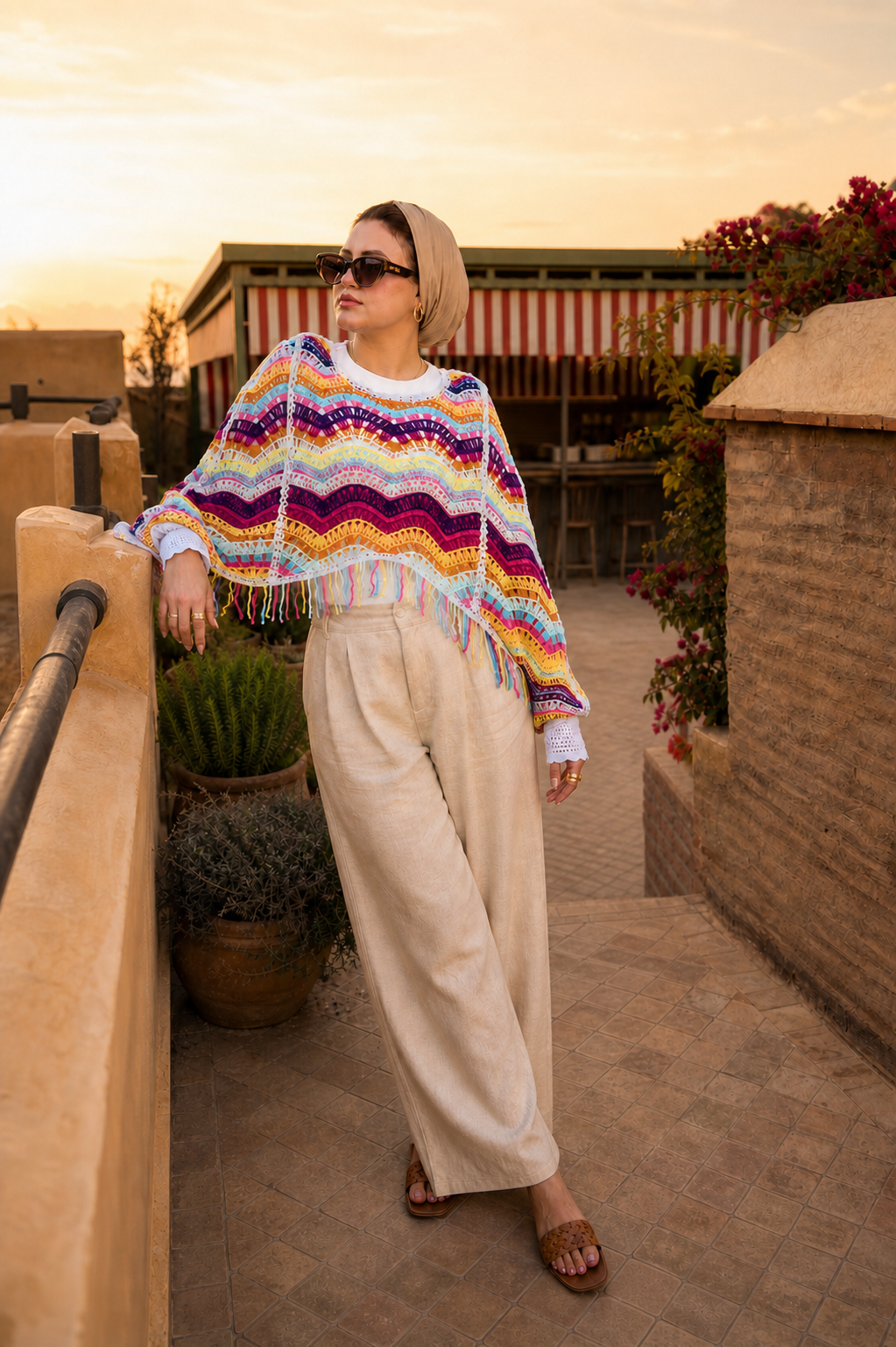 Colorwave Crochet Top