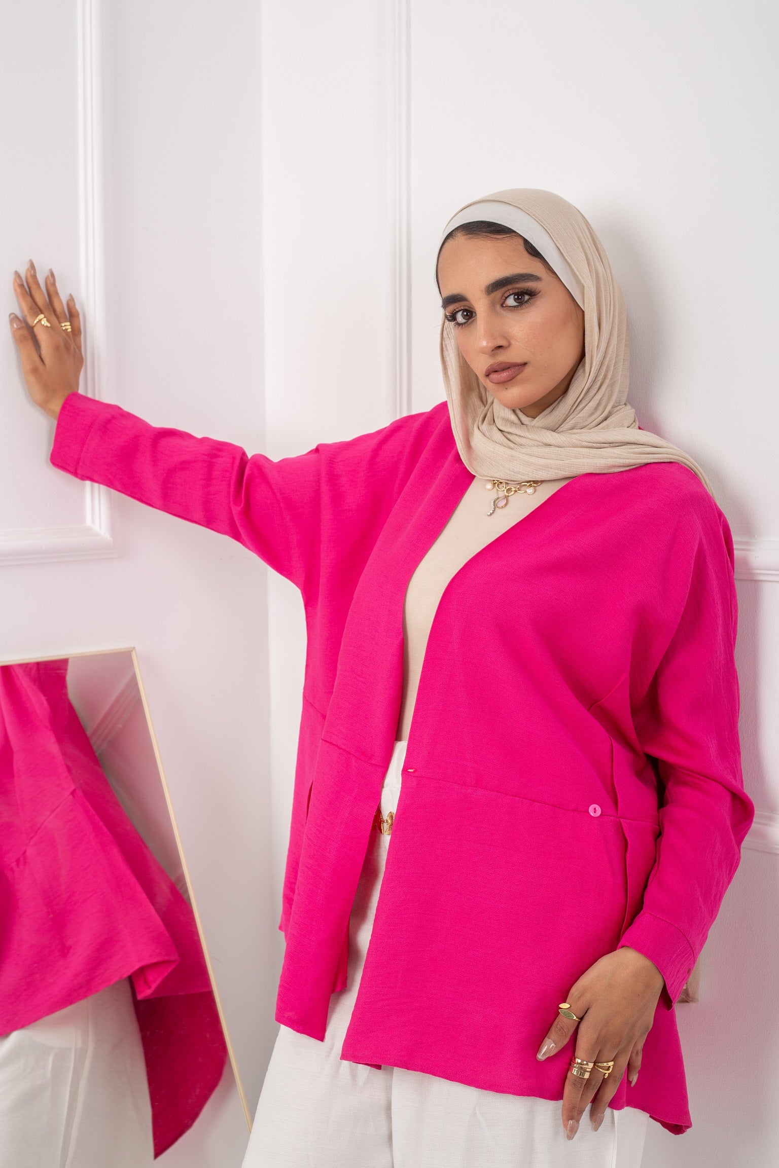 Cross Blouse _ Hot Pink