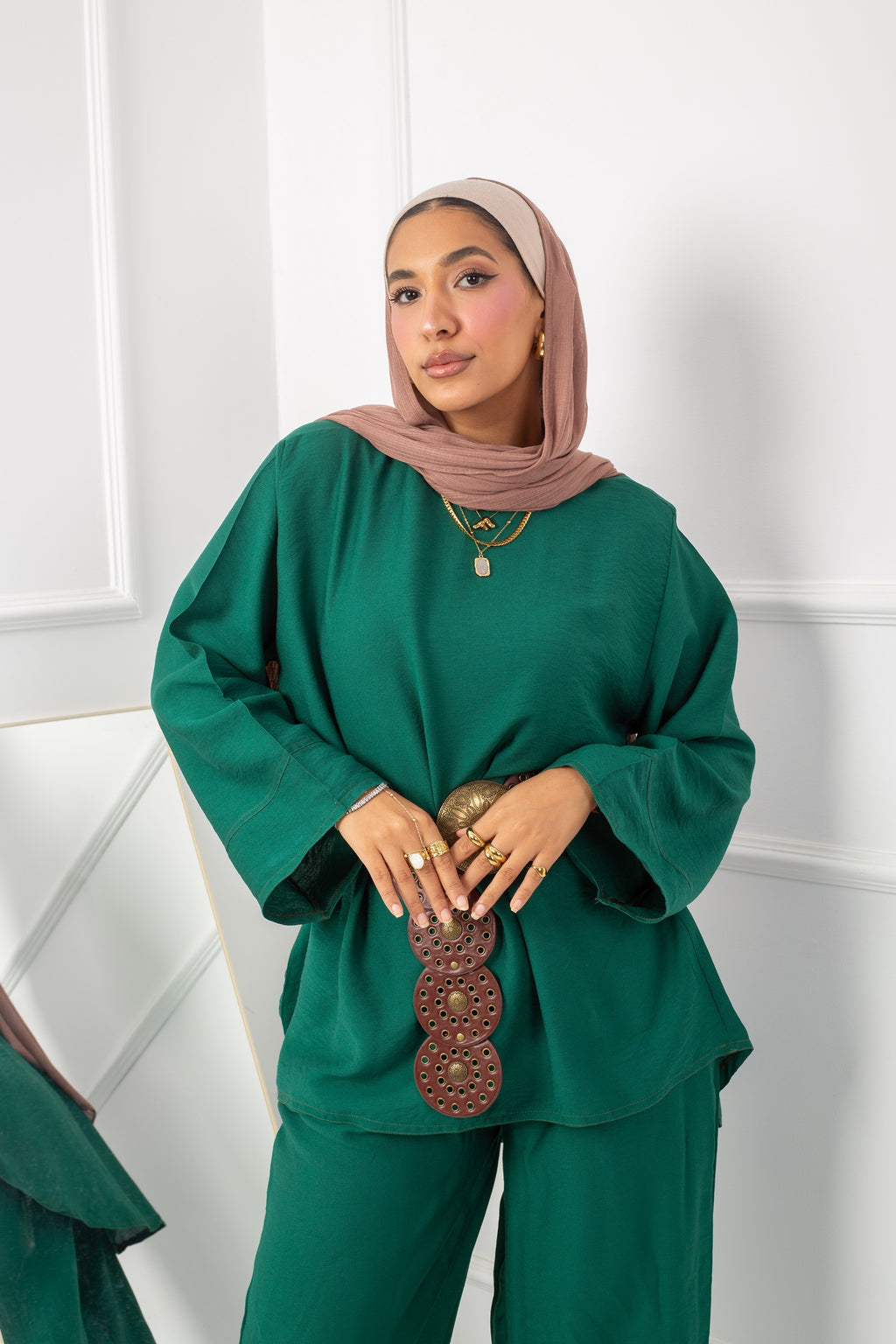 بلوزة يومية_ أخضر داكن