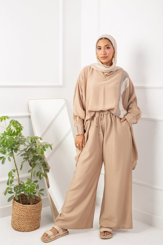 Fluffy Set _   Dark Beige