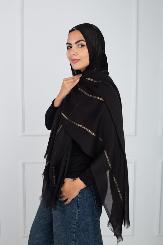 Glimmery Gold Scarf with golden shine from Velda Store