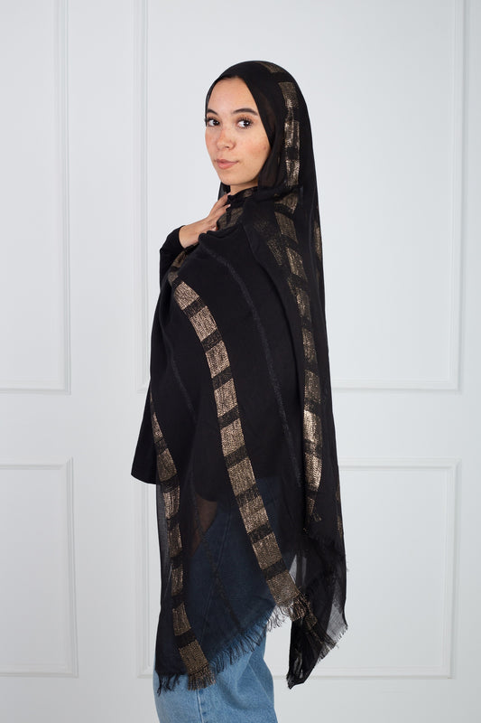 Glittery Spaced Gold Scarf with elegant silver sparkle from Velda Store
