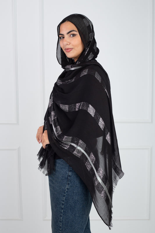 Glittery Spaced Silver Scarf with elegant silver sparkle from Velda Store
