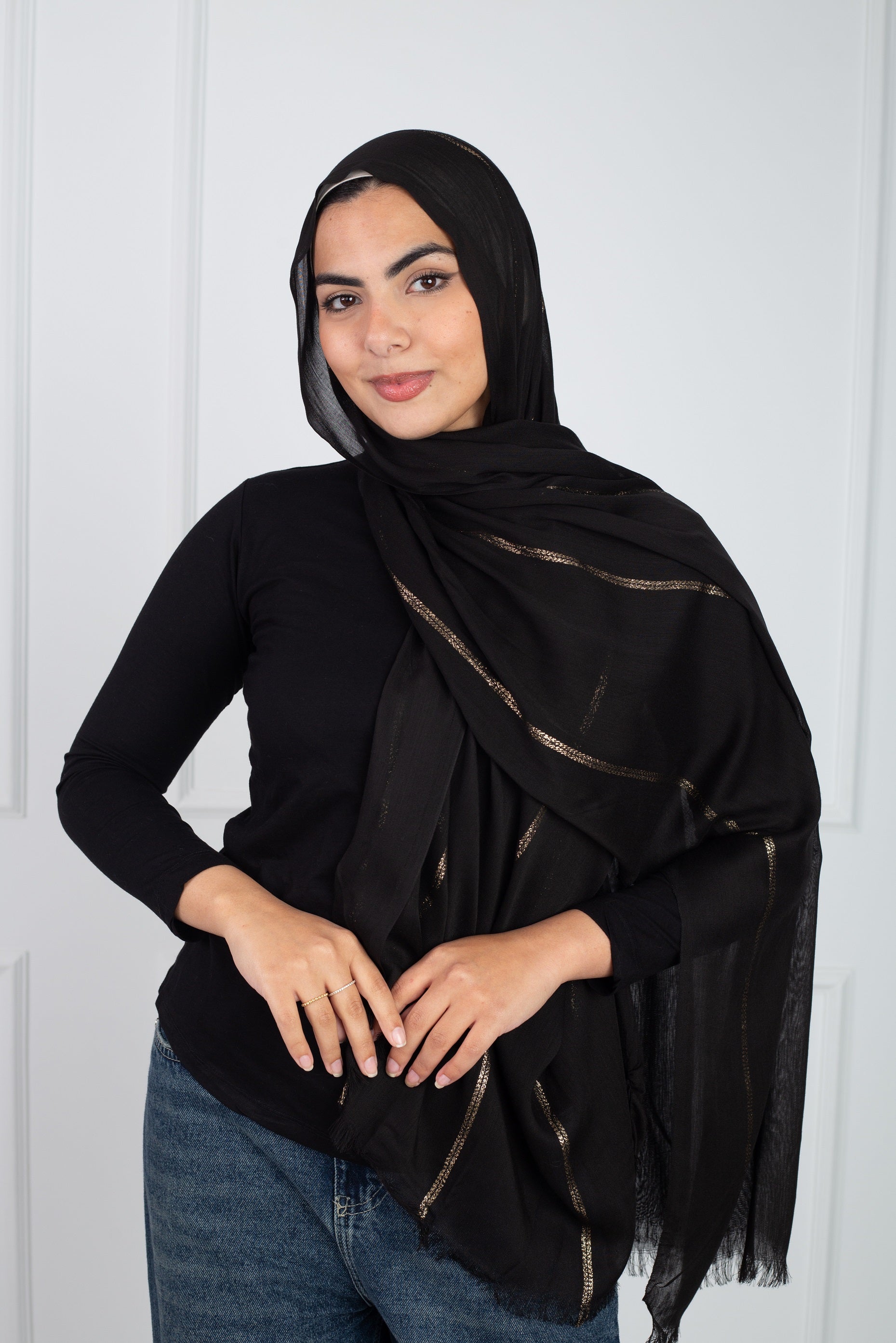 Glimmery Gold Scarf with golden shine from Velda Store