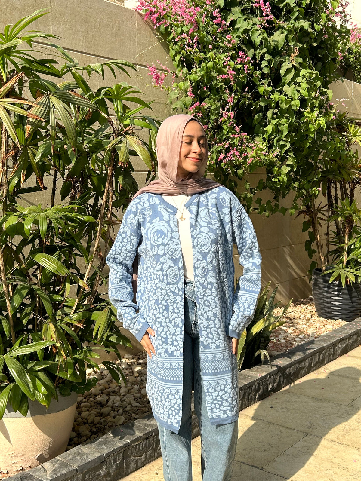 Open-Front Cardigan — Blue