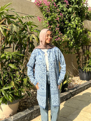 Open-Front Cardigan — Blue