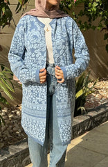 Open-Front Cardigan — Blue