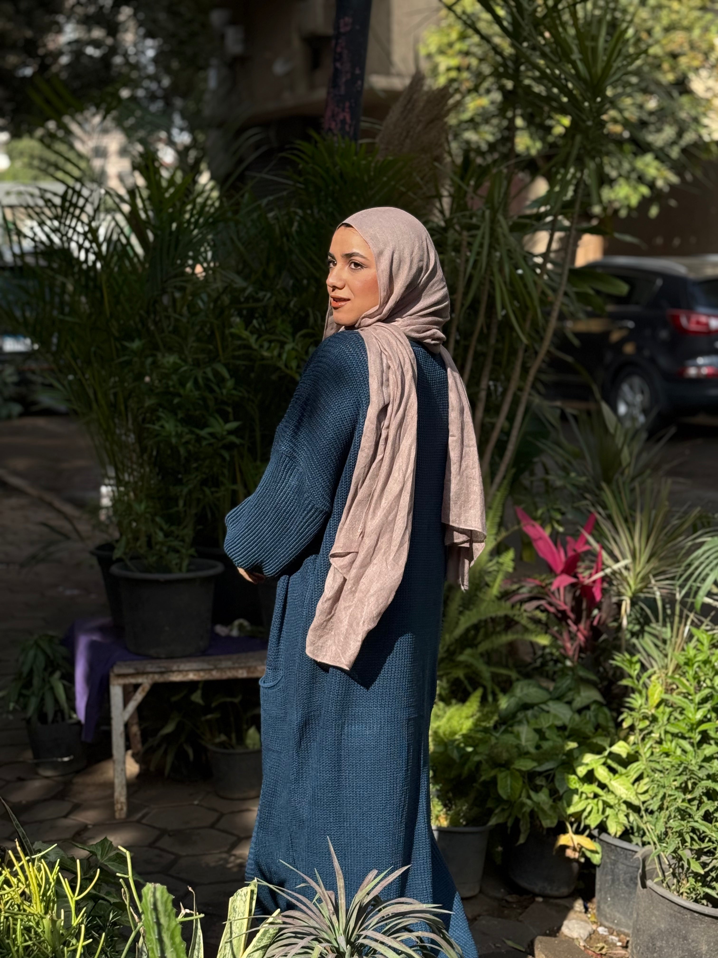 Ruffled Cardigan - Petrol