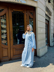 Striped Cardigan _ Blue