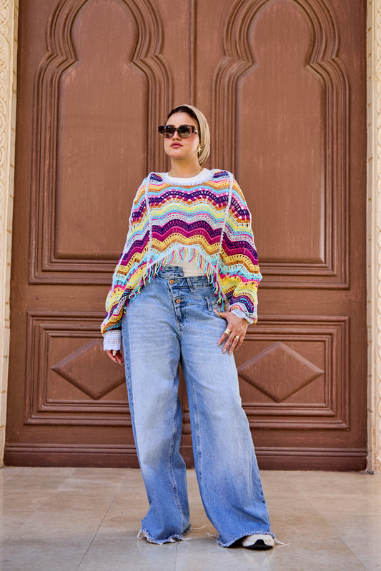 Colorwave Crochet Top