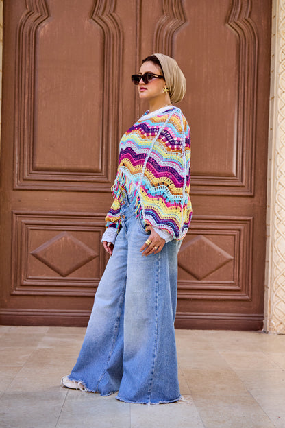 Colorwave Crochet Top