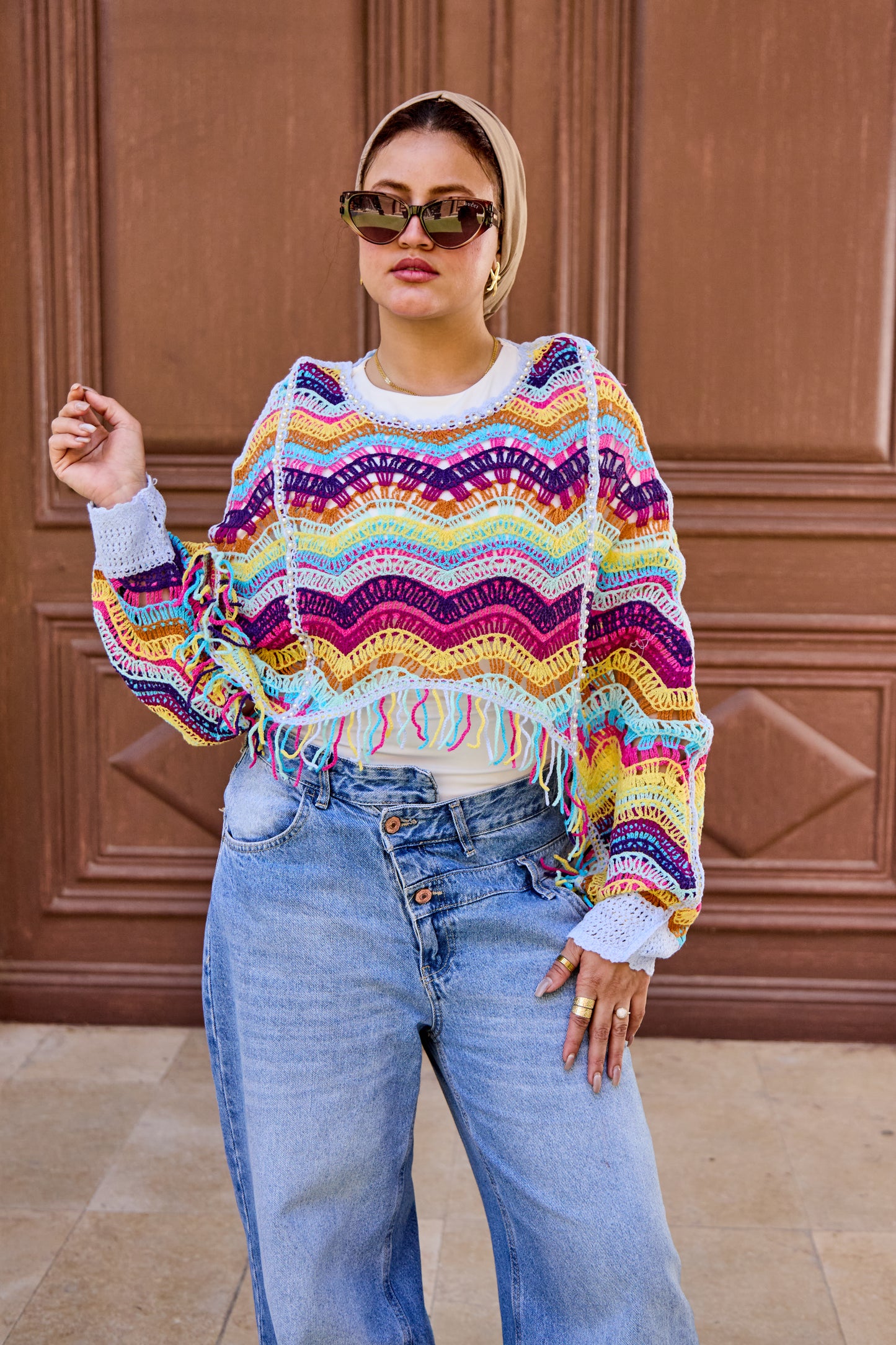 Colorwave Crochet Top