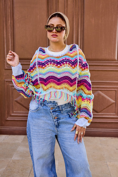 Colorwave Crochet Top