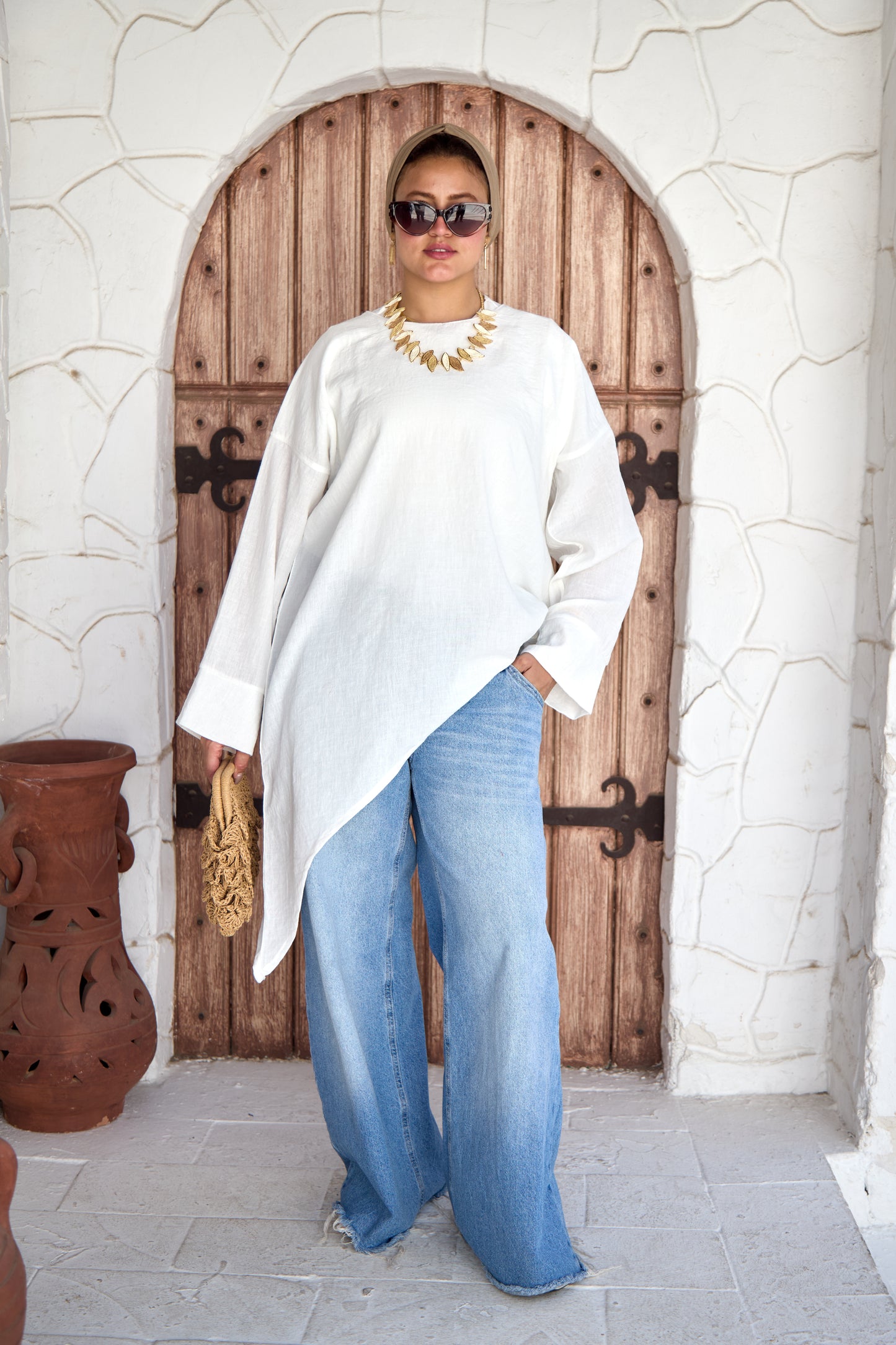 Slant blouse