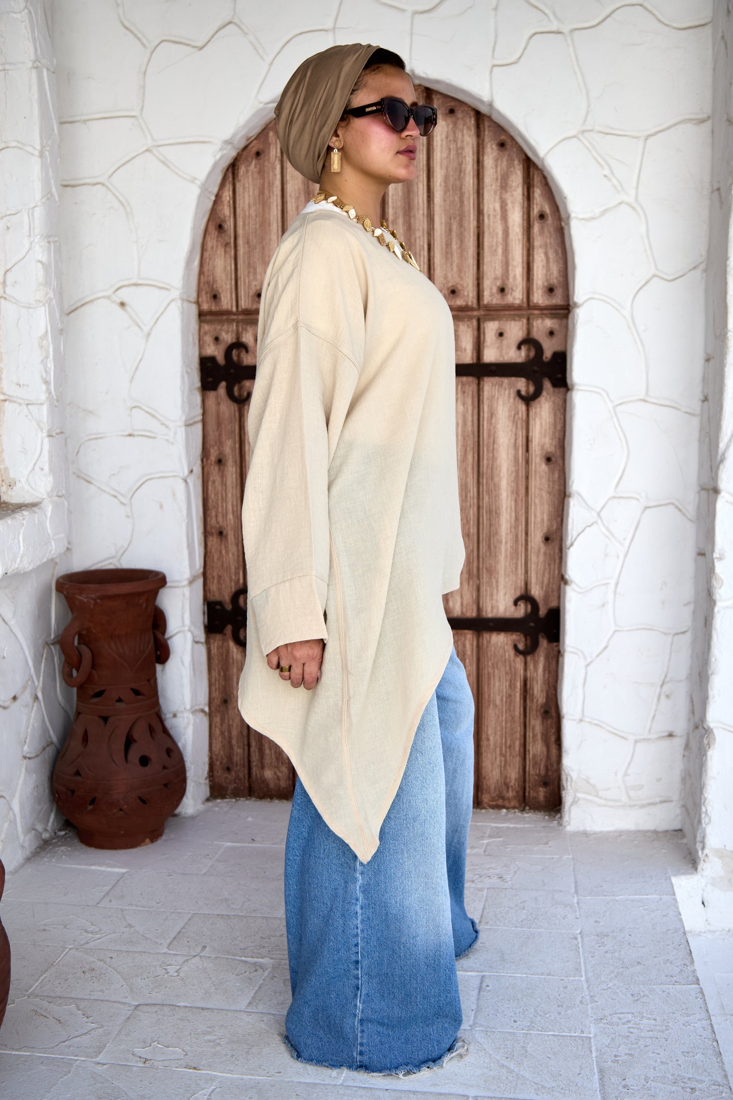 Slant blouse